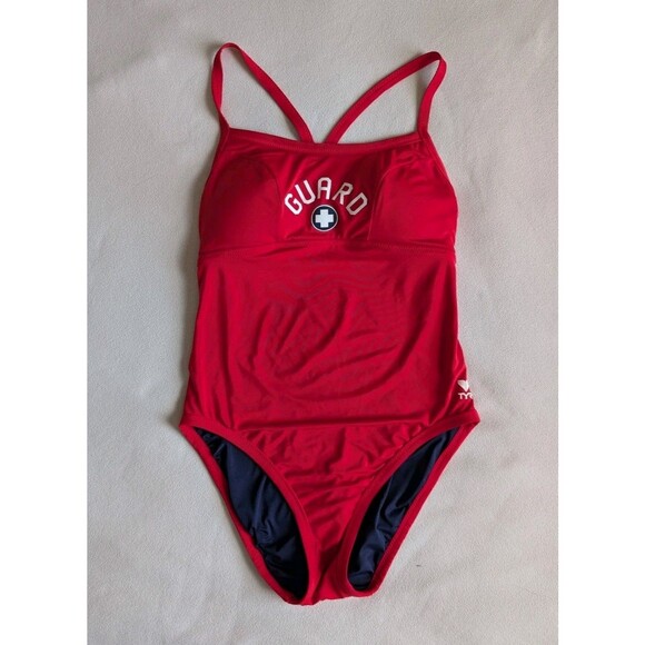 TYR Guard Swimsuit Women’s Medium Diamondfit Reversible Lifeguard Bathingsuit - Picture 1 of 10